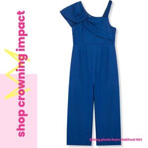 Blue Bow Front Jumpsuit - Girl's 12 | Habitual Girl